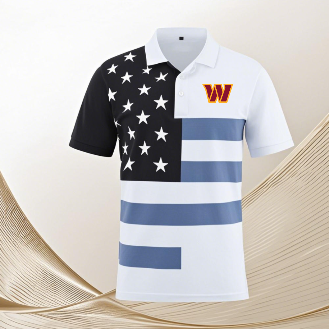 Washington Commanders white style #98 Men 2025 NFL polo T shirt